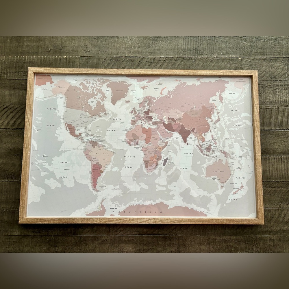 Ashland Framed World Map